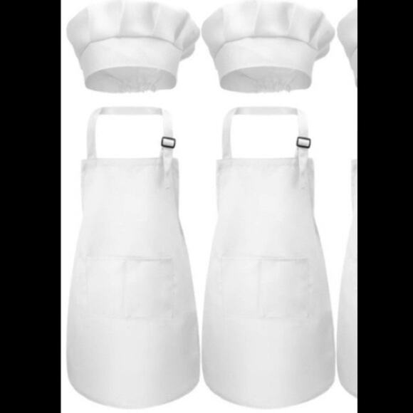 Apron and Chef Hat Costume Embroidered Handmade yellow - Picture 10 of 16